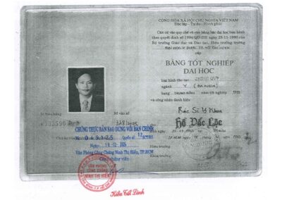 1995 - Bằng tốt nghiệp Đại học_ Bác sĩ Hồ Đắc Lộc