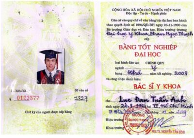 2008 - Bằng tốt nghiệp Đại học ngành Bác sĩ Y khoa