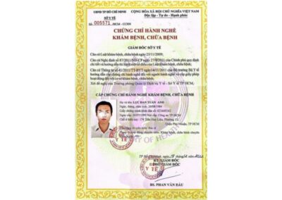 2012 - Chứng chỉ hành nghề khám bệnh, chữa bệnh