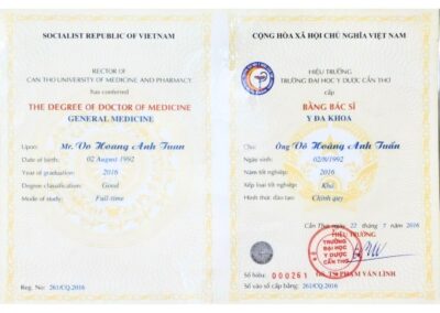 2016_ Bằng Bác sĩ Y đa khoa - Đại học Y Dược Cần Thơ