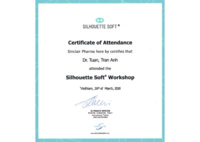 2018 – Giấy chứng nhận tham dự_ Hội thảo Silhouette Soft – Sinclair Pharma, Việt Nam