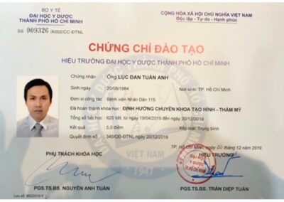 2019 - Chứng chỉ đào tạo_ Định hướng chuyên khoa Tạo hình - Thẩm mỹ