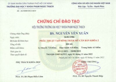 2022_ Chứng chỉ đào tạo_ _Phẫu thuật tạo hình thẩm mỹ căn bản Khóa 2_ – Trường Đại học Y khoa Phạm Ngọc Thạch