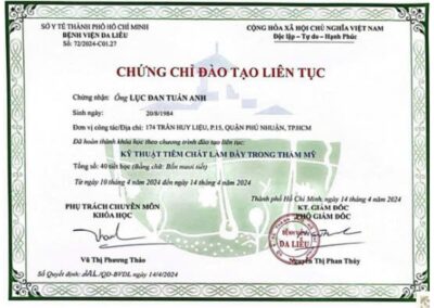 2024 - Chứng chỉ đào tạo liên tục_ Kỹ thuật tiêm chất làm đầy trong thẩm mỹ