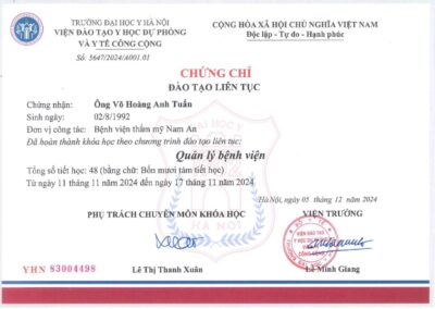 2024 Chung chi dao tao lien tuc Quan ly benh vien