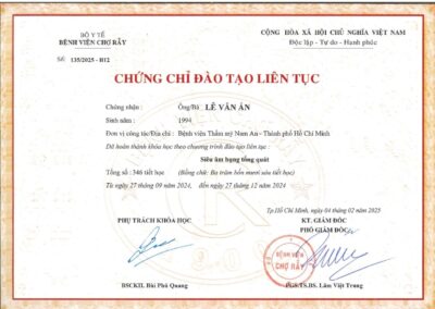 2025 - Chứng chỉ Đào tạo liên tục _Siêu âm bụng tổng quát_ - Bệnh viện Chợ Rẫy