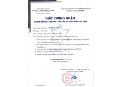 2025 - Giấy chứng nhận tham gia cập nhật kiến thức y khoa liên tục trong khám chữa bệnh_ An toàn và hiệu quả của ứng dụng Y học tái tạo trong Phẫu thuật tạo hình thẩm mỹ