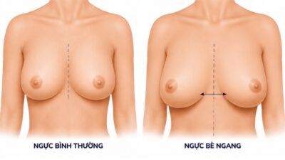 Ngực bè ngang nên nâng ngực các loại túi ngực nào?