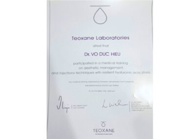 Chứng nhận_ Đào tạo y khoa về quản lý thẩm mỹ và kỹ thuật tiêm bằng axit hyaluronic đàn hồi (RHA)