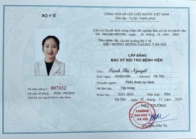 Trịnh Thị Nguyệt Bằng Bác Sĩ Nội Trú Bệnh Viện